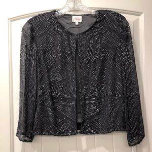 Beaded Parker jacket with cape closure- Size M